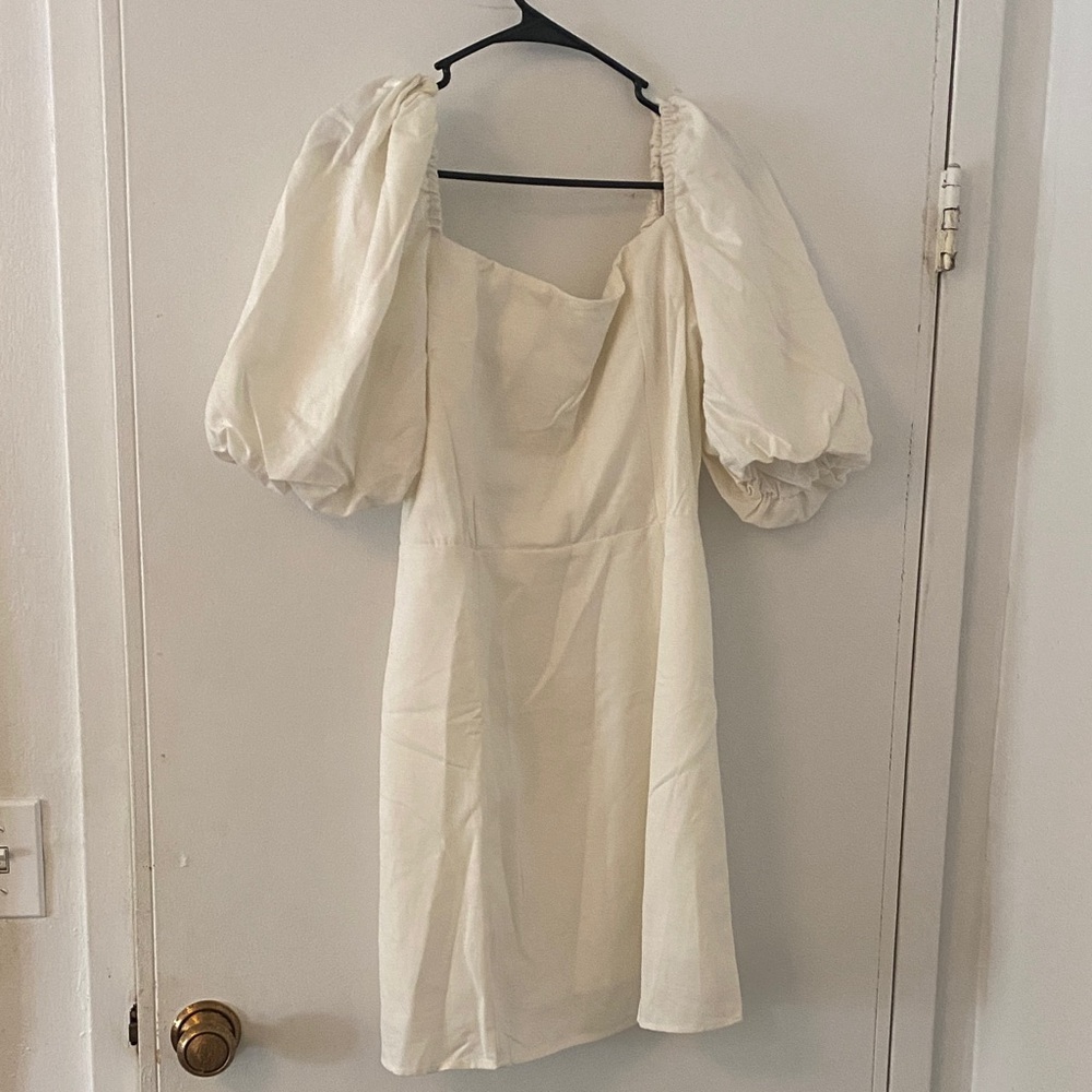 Rachel Parcell Cream Puff Sleeve Mini Dress